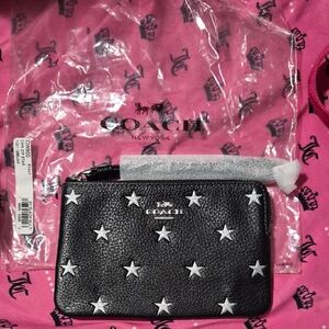 Coach Black Wristlet with Silver Stars